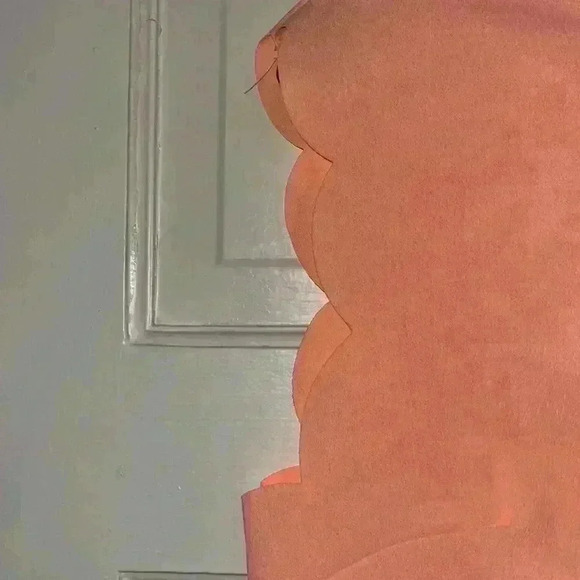 Everly peach scallop sleeve shift dress - Picture 2 of 4